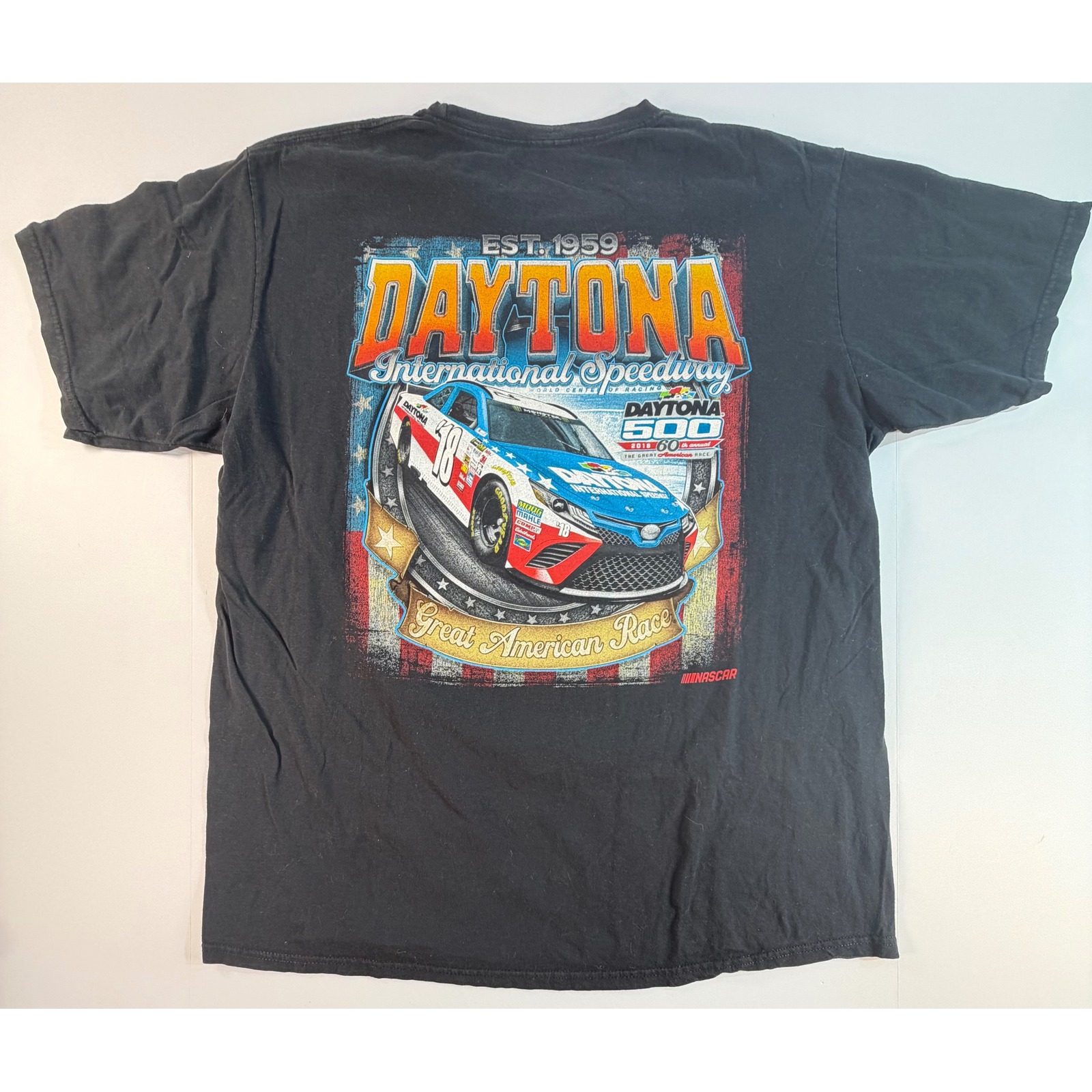 Nascar Daytona 500 60th Anniversary TShirt Fanatics Black Mens Xl 2018 Racing